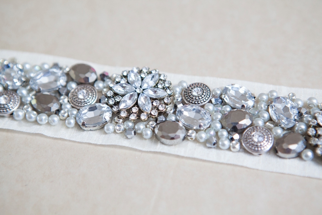 Learn how to make this chic DIY rhinestone bridal sash!