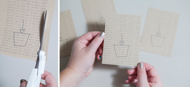 DIY plantable seed paper favor card