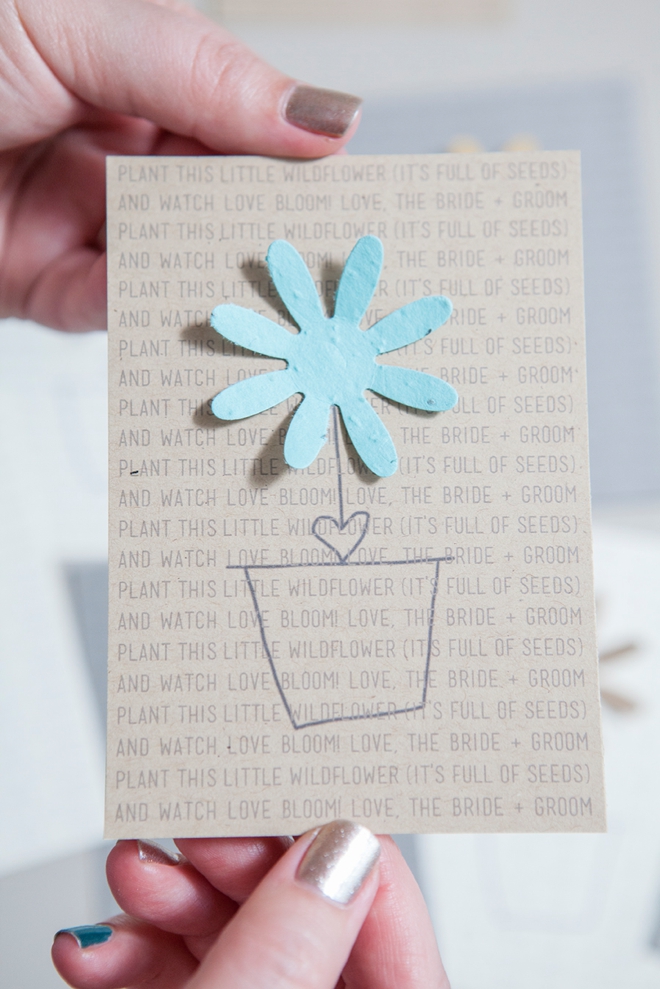 DIY plantable seed paper favor card