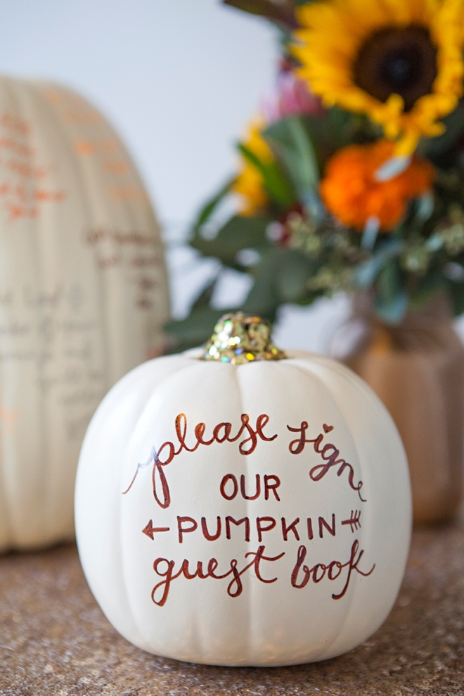 DIY Wedding // pumpkin guest book