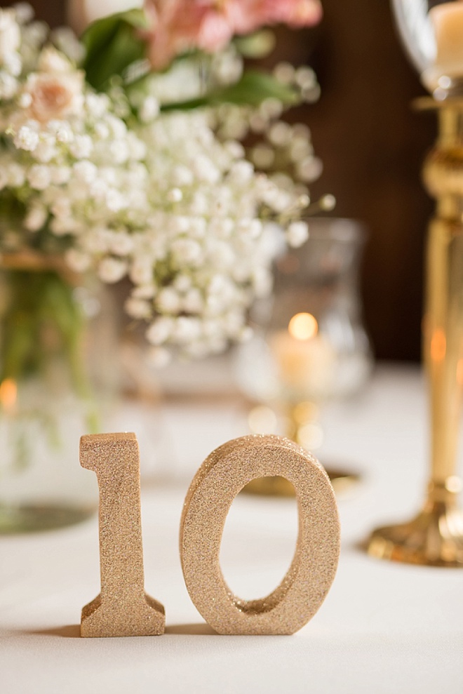 Glitter table numbers