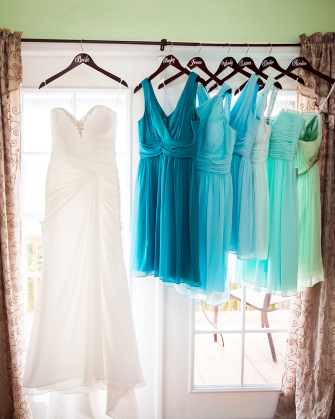 turquoise beach wedding dress