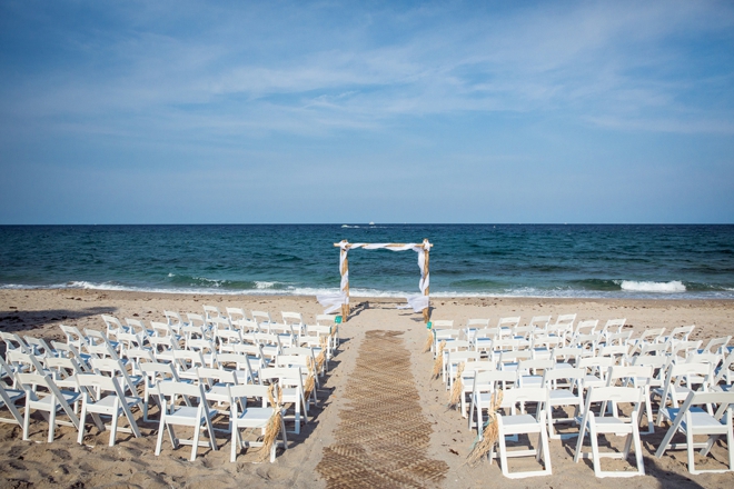 Beach wedding ceremony