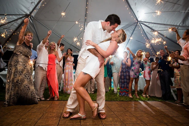 Bride and groom sparkler picture