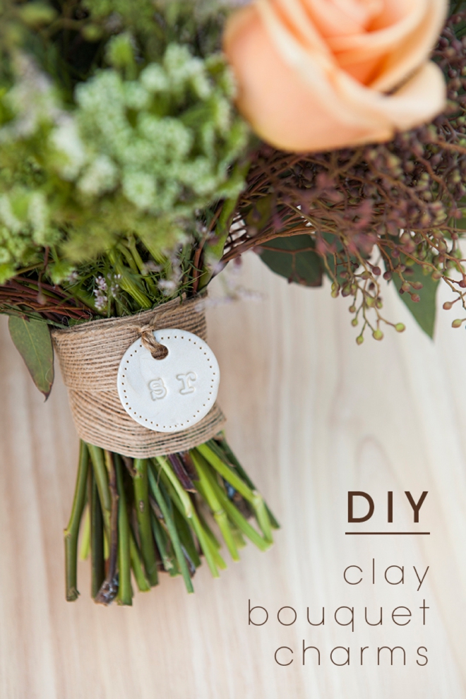DIY clay wedding bouquet charm
