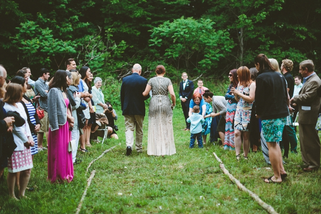 Rustic mountain wedding ceremony