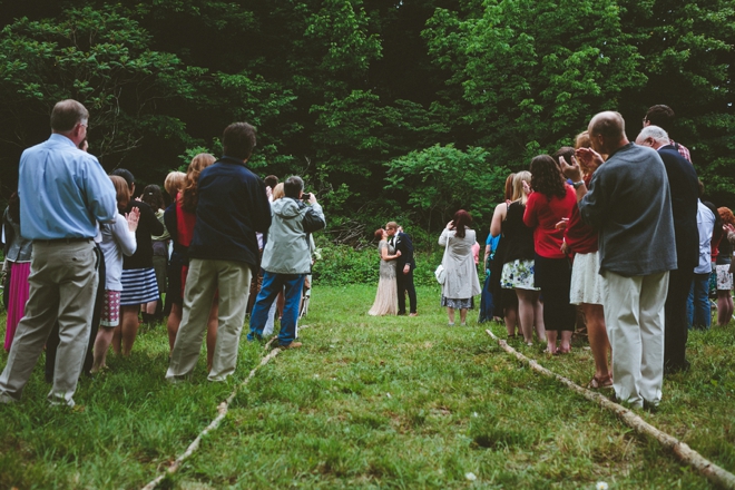 Rustic mountain wedding ceremony