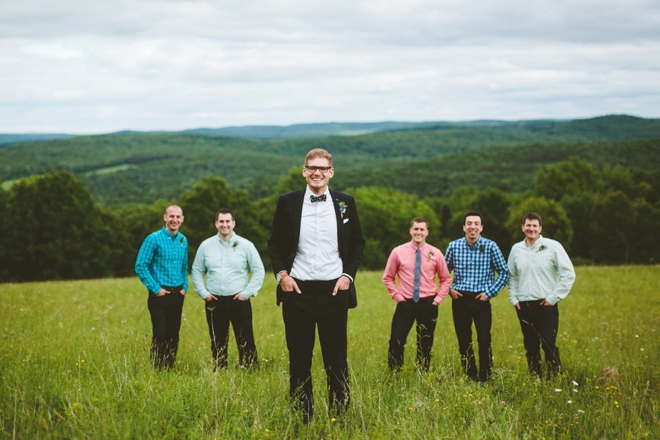 Rustic mountain wedding party