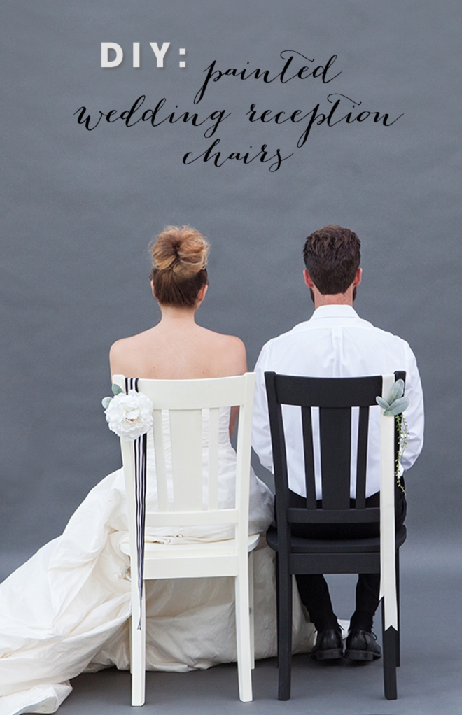 DIY - painted wedding reception chairs
