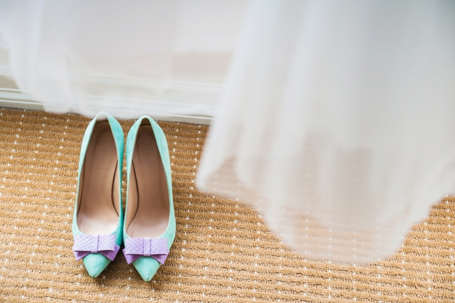 Turquoise wedding shoes