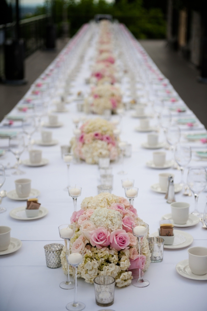 Gorgeous long rectangle wedding table