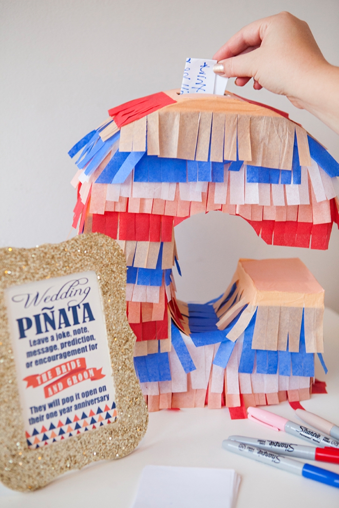 DIY Wedding // How to make a unique piñata guest book!