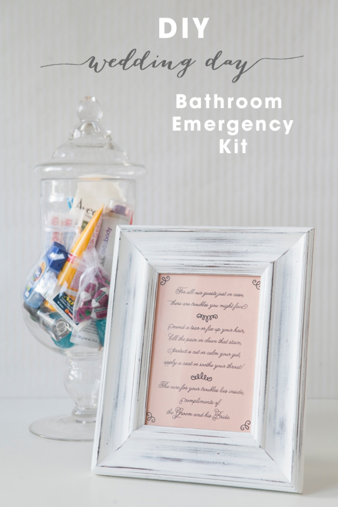 DIY Wedding // How to make a bathroom emergency kit + free sign printables!