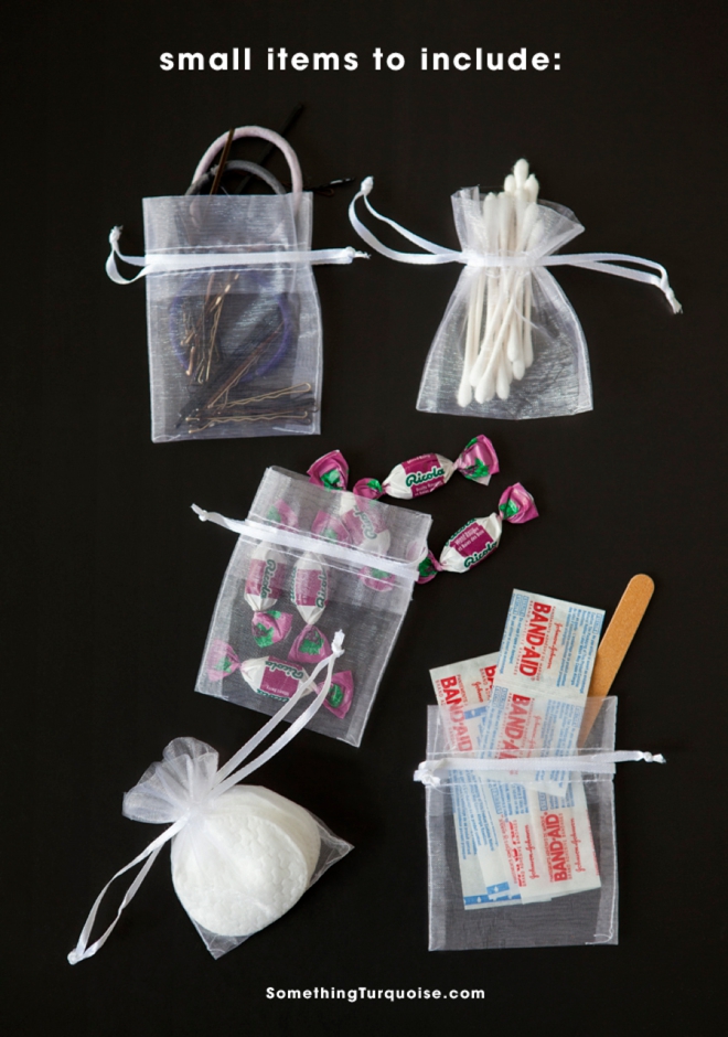 DIY Wedding // How to make a bathroom emergency kit + free sign printables!