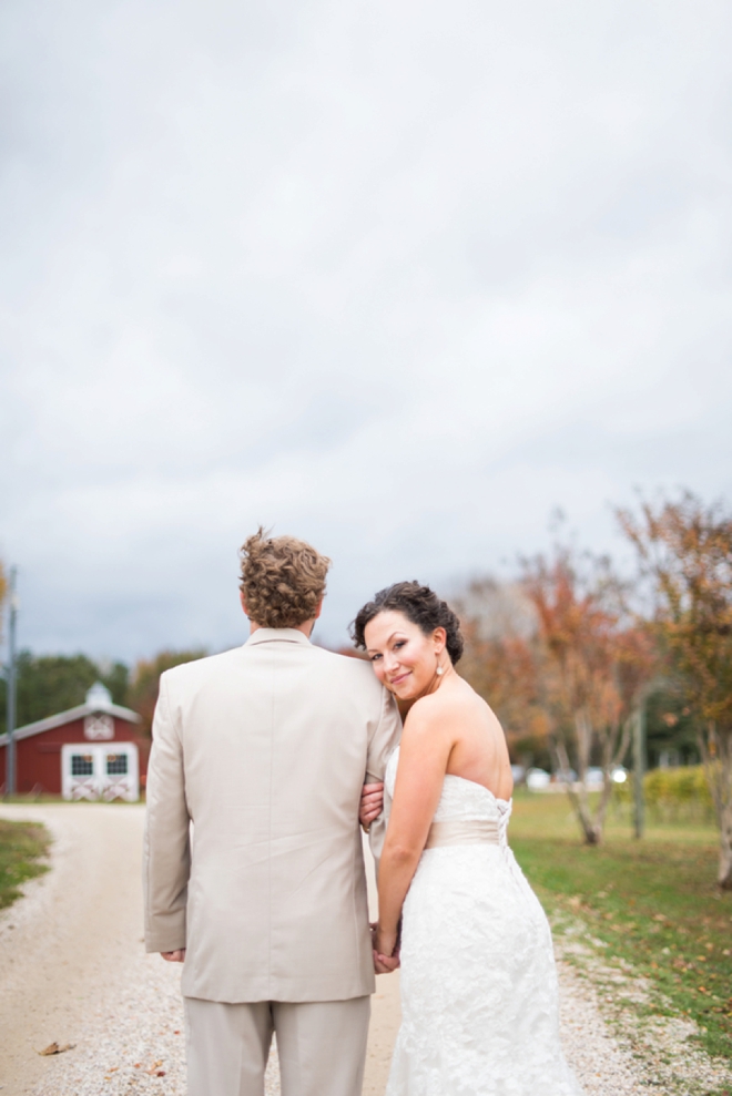 Fall bride and groom