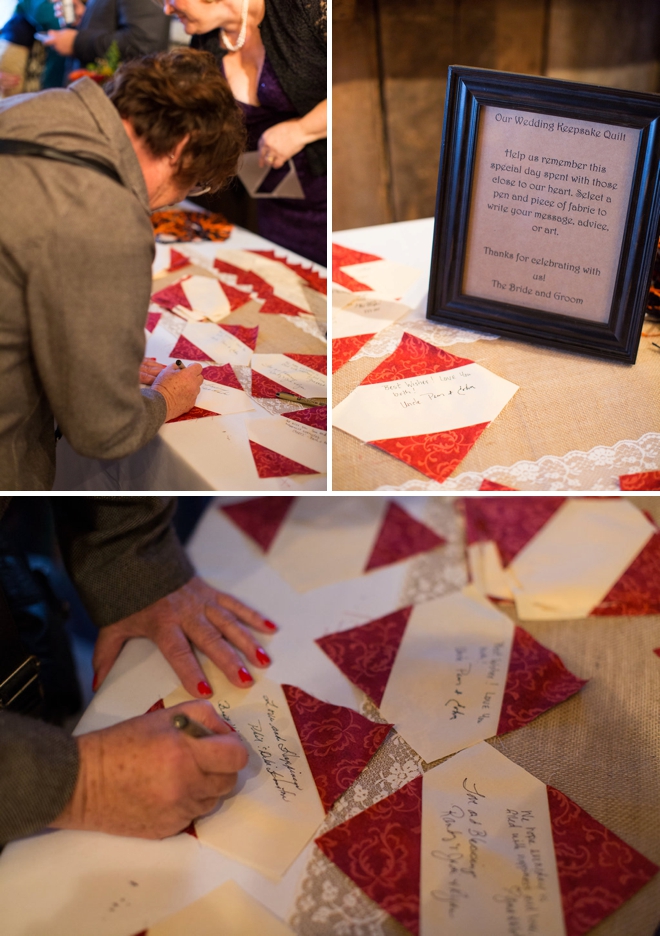 DIY wedding idea - quilt guest book!