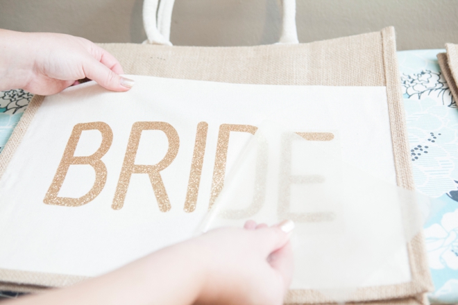 Learn how to use your Cricut to make a darling Bride tote bag!