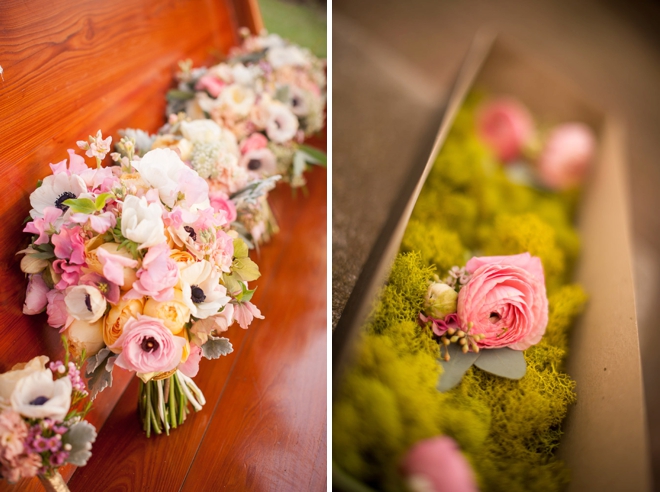 Gorgeous pale pink wedding flowers