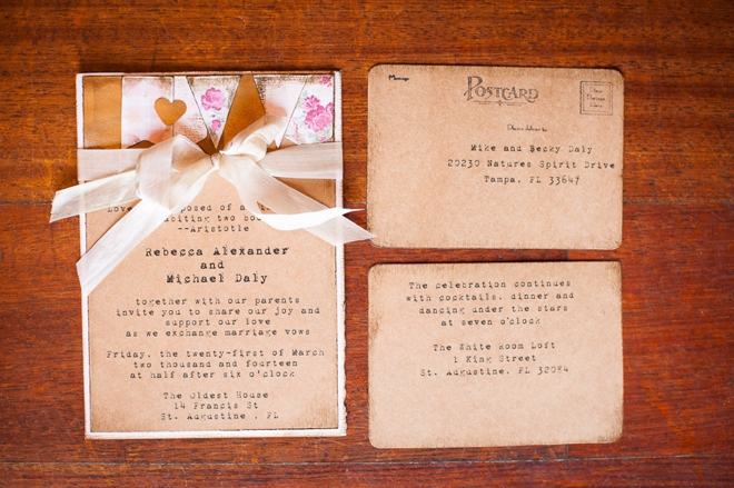 Vintage themed wedding invitations