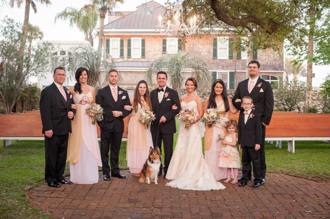 Gorgeous pale pink wedding party
