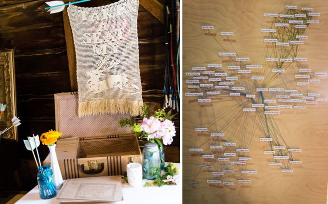 String art seating chart