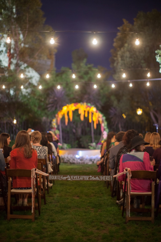 DIY - Wedding ceremony aisle tie-off sign