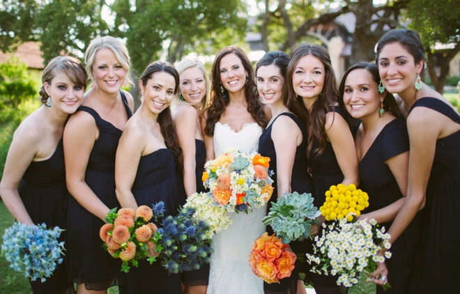 Colorful wedding bouquets