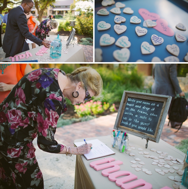 Wooden heart guest book