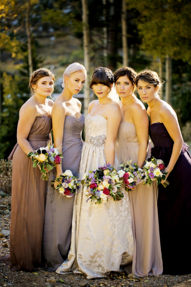 Stunning fall bride and her bridesmaids
