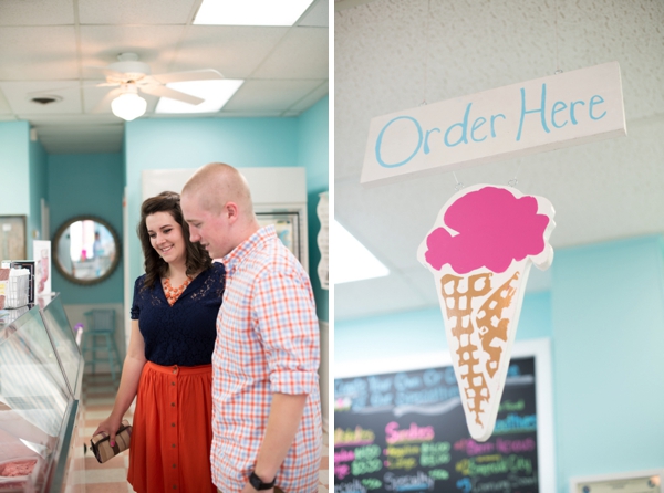 Ice Cream Parlor engagement shoot