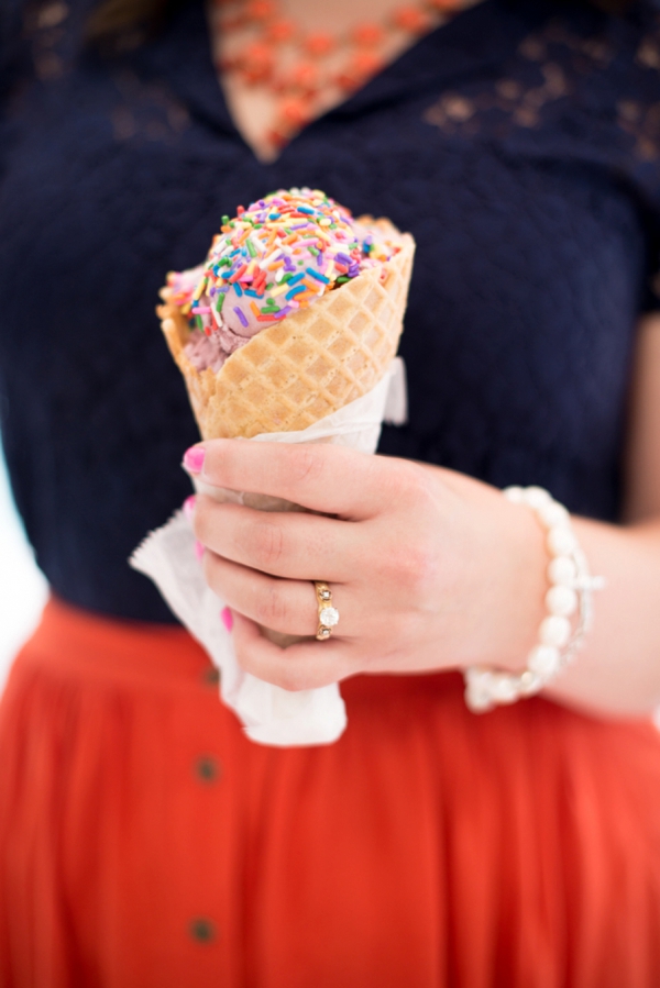 Ice Cream Parlor engagement shoot