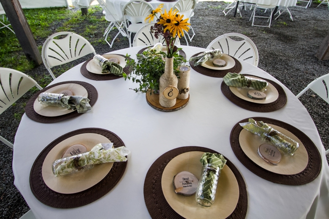 Beautiful DIY mountain wedding table decor