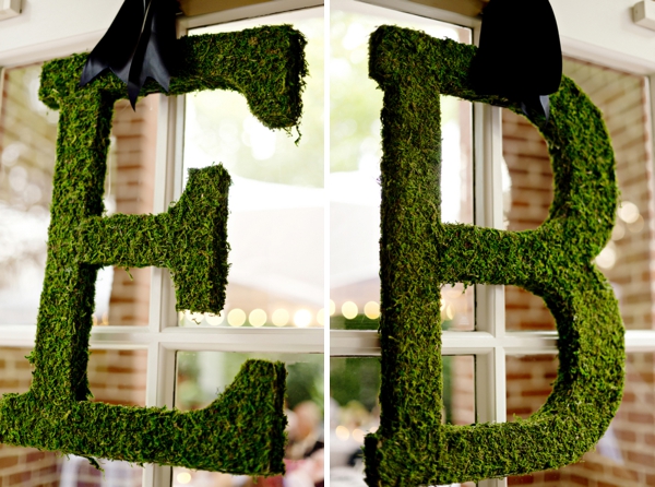 Large moss initial letters for decor