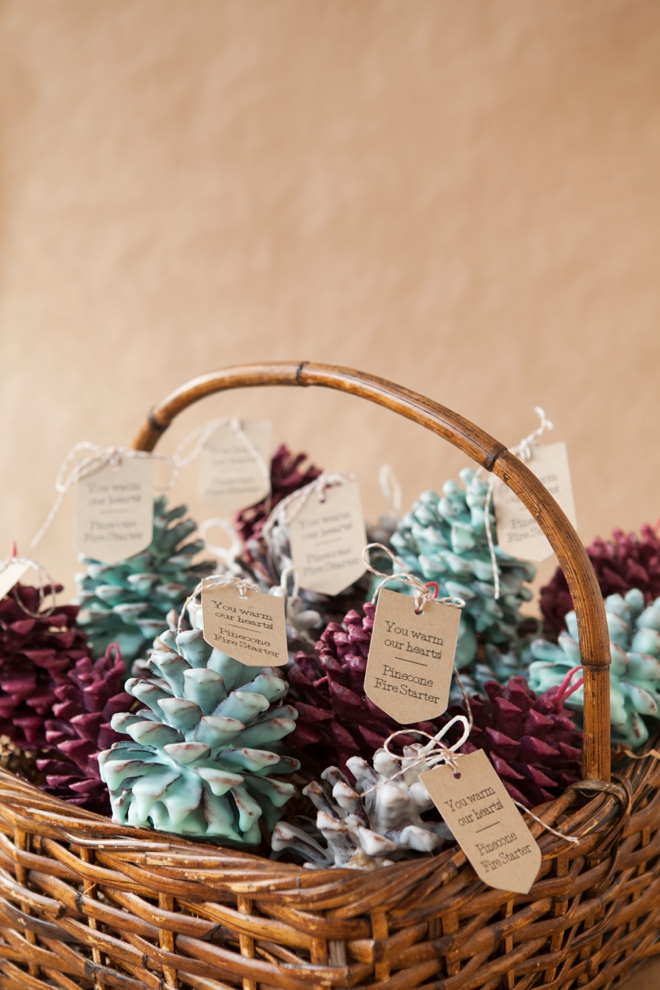 SomethingTurquoise DIY Pinecone Fire Starter Favors 0034