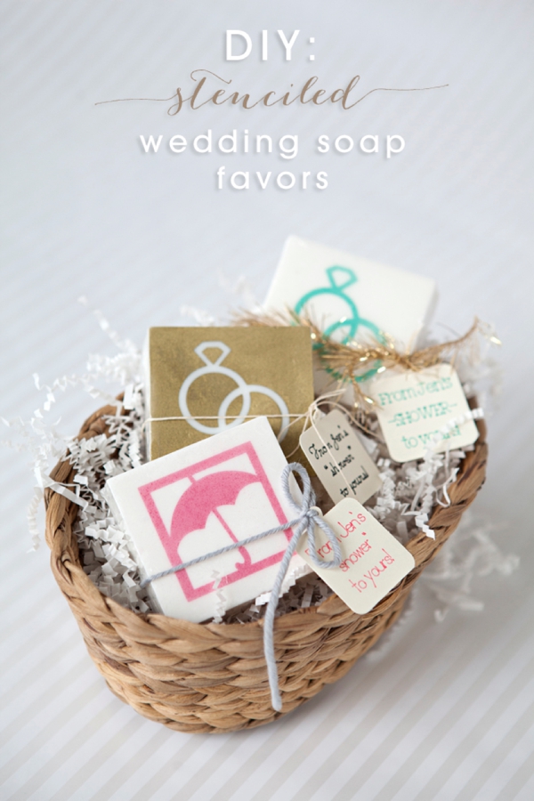 DIY Wedding -- How to make stenciled soap favors!