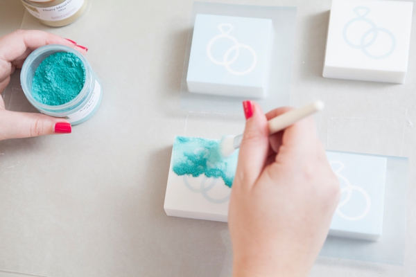 DIY Wedding -- How to make stenciled soap favors!