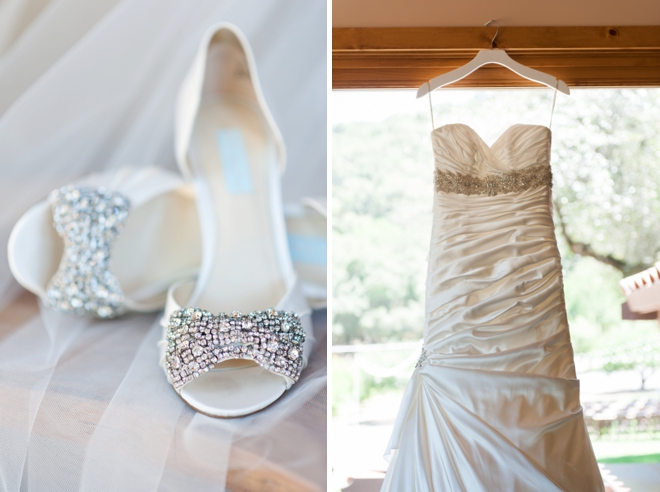 Brides dress and shoes