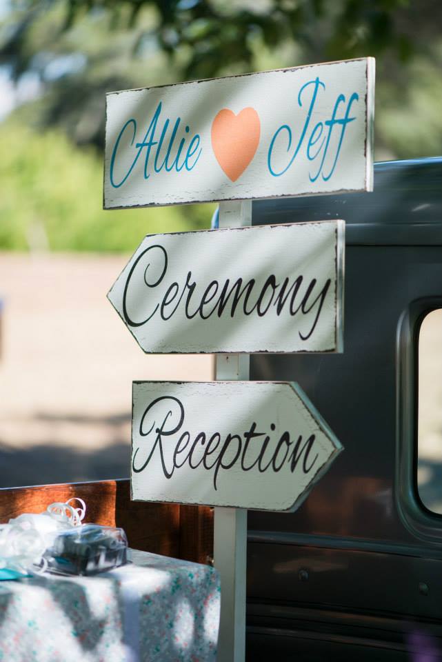 wedding directional sign
