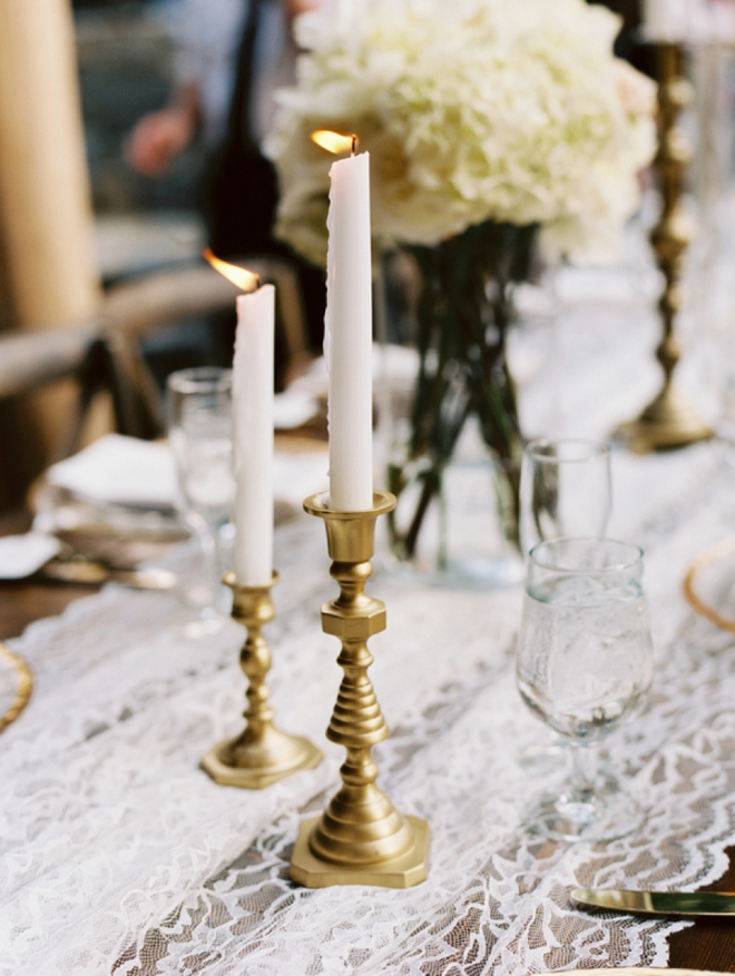 Spray painted gold candlesticks