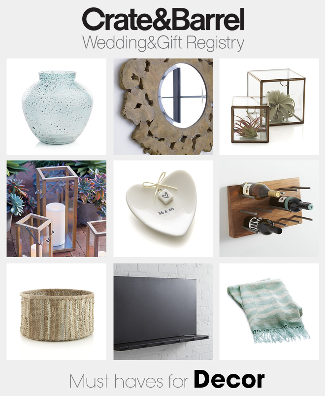 Crate & Barrel Must Have Wedding Registry Items - Decor