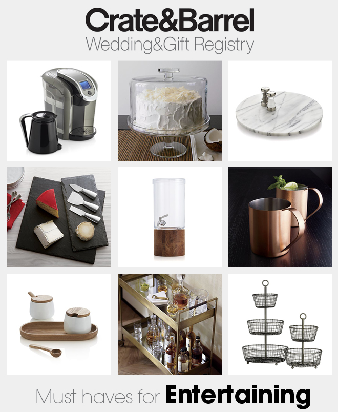 Crate & Barrel Must Have Wedding Registry Items - Entertaining