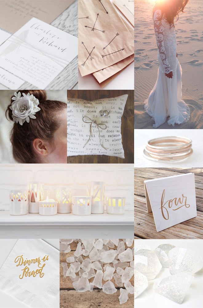 White Wedding Inspiration from current Etsy listings