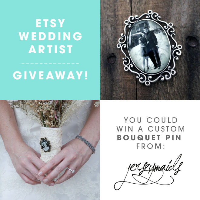 Custom bouquet pin giveaway from Jerseymaids