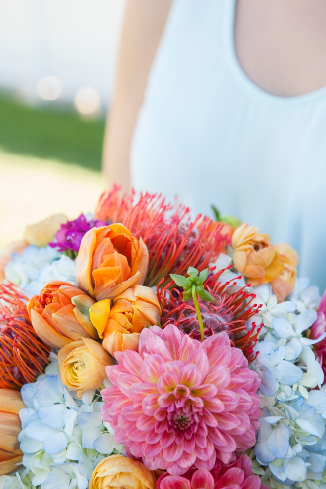 Bright and happy wedding bouquet