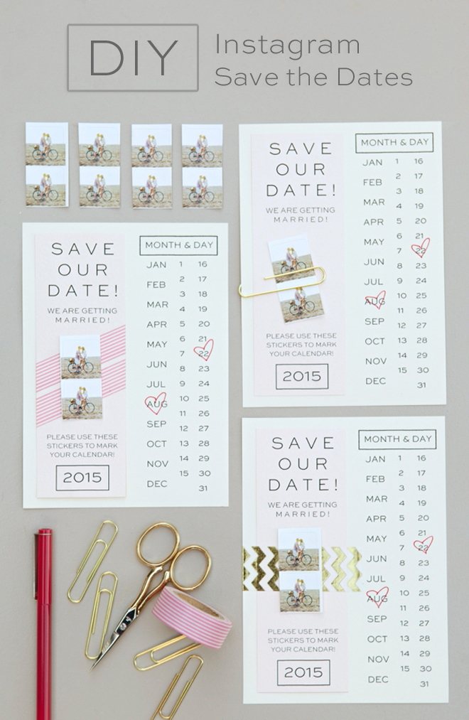 DIY - Instagram Save the Date invitations with Free printables!