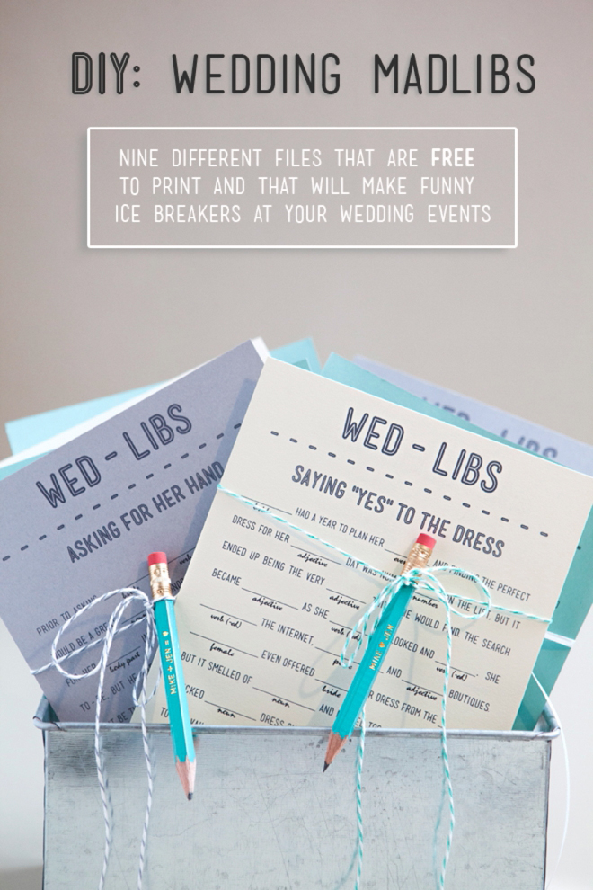 Free Printable Wedding Mad libs