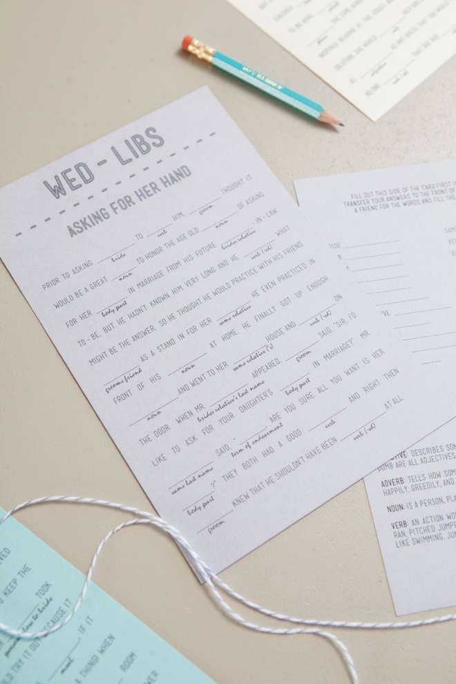 Free Printable Wedding Mad libs