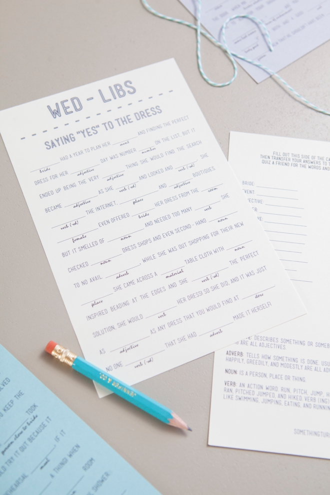 Free Printable Wedding Mad libs