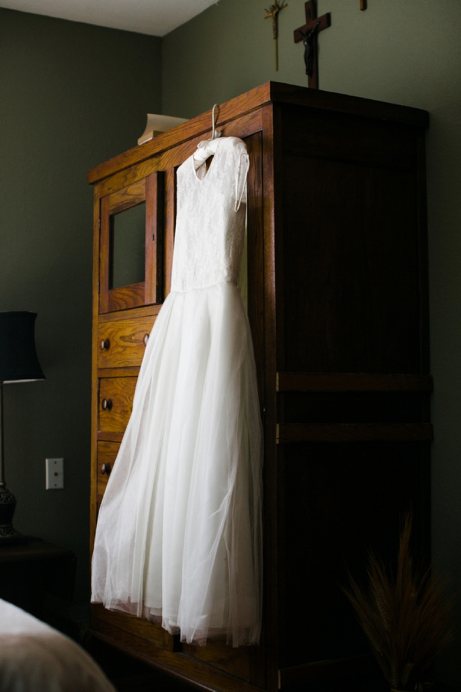 Refashioned wedding gown from mothers dress