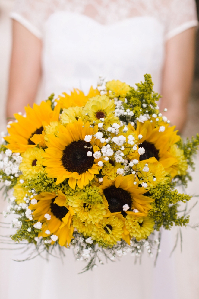 Sunflower wedding bouquet